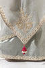 Glamorous Grey Zari Work Tissue Silk Engagement Wear Saree