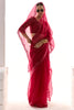 Beautiful Red Sequins Work Tissue Silk Bridal Wear Saree With Blouse
