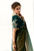 Alluring Teal Green Border Work Tissue Silk Function Wear Saree