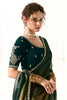 Alluring Teal Green Border Work Tissue Silk Function Wear Saree