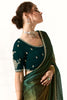Alluring Teal Green Border Work Tissue Silk Function Wear Saree
