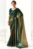 Alluring Teal Green Border Work Tissue Silk Function Wear Saree