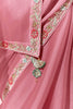 Wonderful Light Pink Border Wrok Tissue Silk Engagement Wear Saree