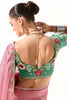 Wonderful Light Pink Border Wrok Tissue Silk Engagement Wear Saree