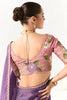 Fantastic Purple Border Work Tissue Silk Reception Wear Saree