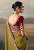 Gorgeous Green Zari Embroidered Silk Festival Wear Saree With Blouse