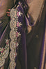 Outstanding Purple Zari Embroidered Silk Reception Wear Saree With Blouse