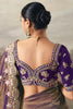 Outstanding Purple Zari Embroidered Silk Reception Wear Saree With Blouse