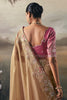Stunning Cream Zari Embroidered Silk Festival Wear Saree With Blouse