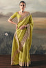 Fantastic Green Zari Embroidered Silk Function Wear Saree With Blouse