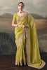 Fantastic Green Zari Embroidered Silk Function Wear Saree With Blouse