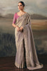 Charming Grey Sequin Embroidered Silk Reception Wear Saree With Blouse