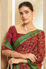 Flamboyant Maroon Patola Printed Silk Wedding Wear Saree With Blouse