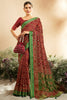 Flamboyant Maroon Patola Printed Silk Wedding Wear Saree With Blouse