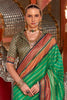 Charming Teal Green Zari Weaving Silk Event Wear Saree With Blouse