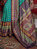 Pretty Sea Green Zari Weaving Silk Traditional Saree With Blouse