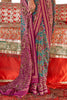 Interesting Teal Blue Patola Printed Georgette Festival Wear Saree