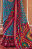 Desirable Blue Patola Printed Georgette Festival Wear Saree With Blouse