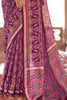 Beautiful Purple Patola Printed Georgette Traditional Saree