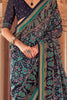 Captivating Navy Blue Patola Printed Georgette Event Wear Saree