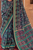 Captivating Navy Blue Patola Printed Georgette Event Wear Saree