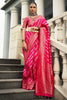 Lovely Pink Zari Weaving Viscose Silk Festival Wear Saree With Blouse