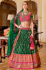 Awesome Green Foil Print Silk Bridesmaid Lehenga Choli With Dupatta