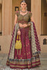 Fascinating Wine Sequins Silk Designer Lehenga Choli With Dupatta