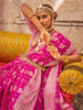 Lovable Rani Pink Zari Weaving Georgette Event Wear Saree