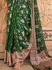 Alluring Green Zari Weaving Georgette Mehendi Wear Saree With Blouse