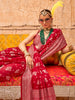 Glamorous Red Zari Weaving Georgette Traditional Saree With Blouse