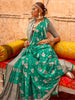 Fantastic Teal Green Zari Weaving Georgette Saree With Blouse