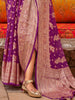 Captivating Purple Zari Weaving Georgette Event Wear Saree With Blouse