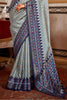 Tantalizing Blue Printed Silk Festival Wear Saree With Blouse