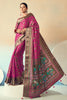 Amazing Rani Pink Zari Weaving Georgette Reception Wear Saree
