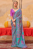 Fascinating Teal Green Digital Printed Silk Casual Saree With Blouse