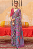 Magnificent Grey Digital Printed Silk Casual Wear Saree With Blouse