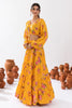 Lovely Yellow Floral Printed Chinon Haldi Wear Crop Top Lehenga