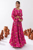 Beautiful Magenta Floral Printed Chinon Function Wear Crop Top Lehenga