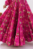 Beautiful Magenta Floral Printed Chinon Function Wear Crop Top Lehenga