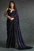 Wonderful Dark Purple Diamond Work Satin Party Wear Pre-Stitched Saree