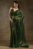 Captivating Green Chiffon Pre-Stitched Saree With Blouse