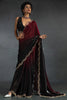 Winsome Red Diamond Work Satin Wedding Wear Saree With Blouse
