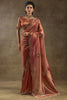 Glamorous Pink Hand Work Organza Wedding Wear Saree