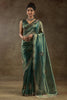 Fantastic Green Hand Work Organza Event Wear Saree