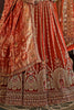 Beautiful Orange Sequins Silk Deisgner Lehenga Choli With Double Dupatta