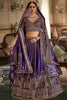 Awesome Royal Blue Sequins Silk Bridal Wear Lehenga With Double Dupatta