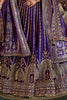 Awesome Royal Blue Sequins Silk Bridal Wear Lehenga With Double Dupatta