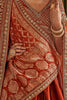 Graceful Orange Pearl Work Silk Bridal Lehenga Choli With Double Dupatta