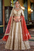 Beautiful Cream Sequins Silk Bridal Wear Lehenga Choli With Double Dupatta